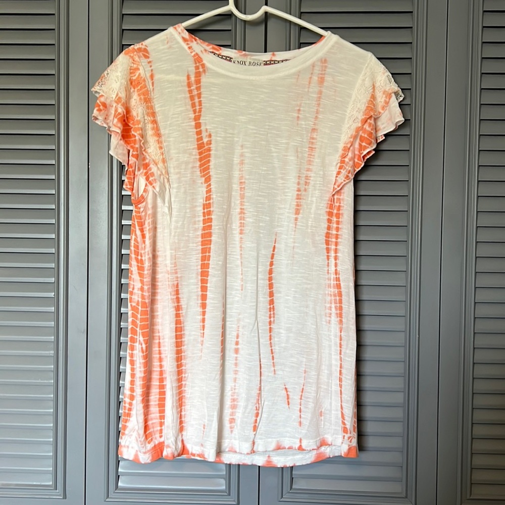Knox Rose : Orange Tie Dye Tee - Small
